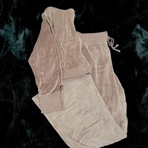 Aerie Velour Sweatsuit Set | Brown